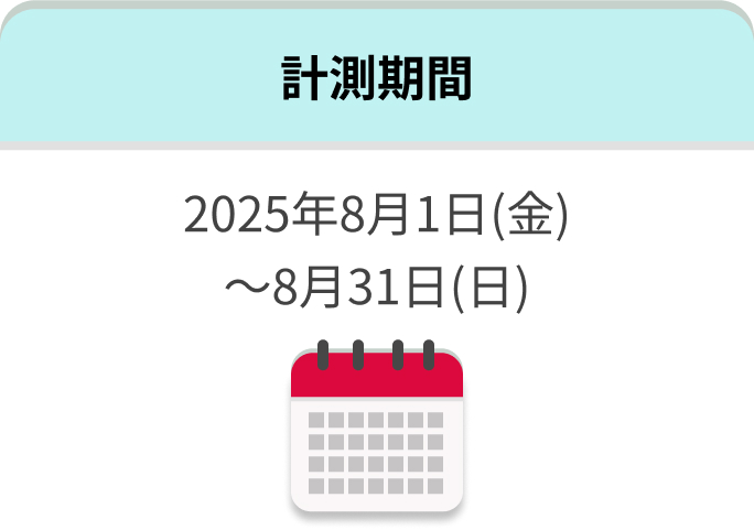 計測期間 2025年8月1日(金)~8月31日(日)