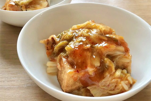 【糖尿病予防レシピ】食べ応え満点！ 厚揚げの白菜キムチあんかけ