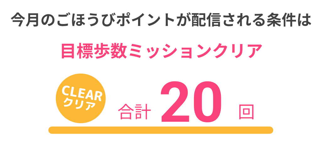今月のごほうびポイントが配信される条件は