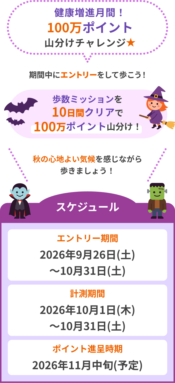 健康増進月間！100万ポイント山分けチャレンジ！