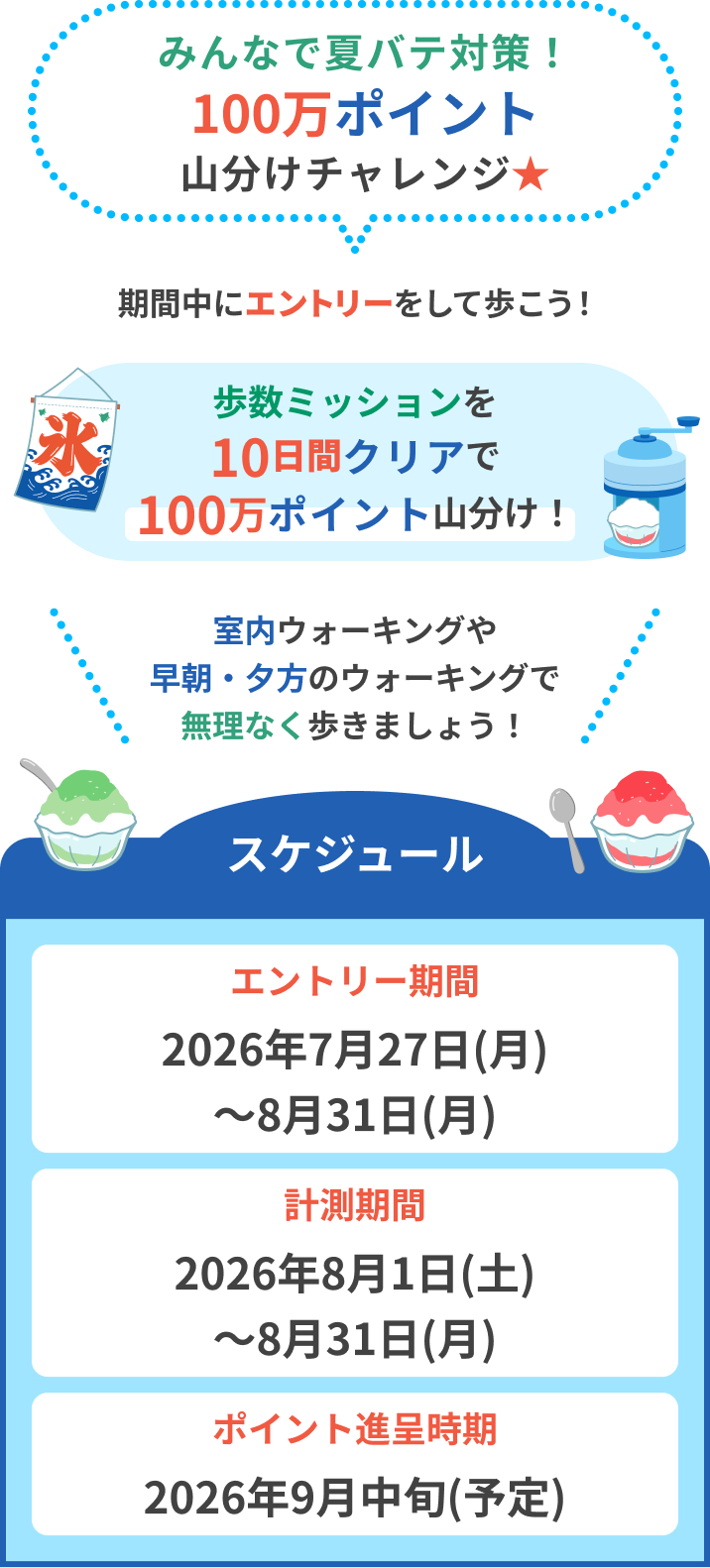 みんなで夏バテ対策！100万ポイント山分けチャレンジ！