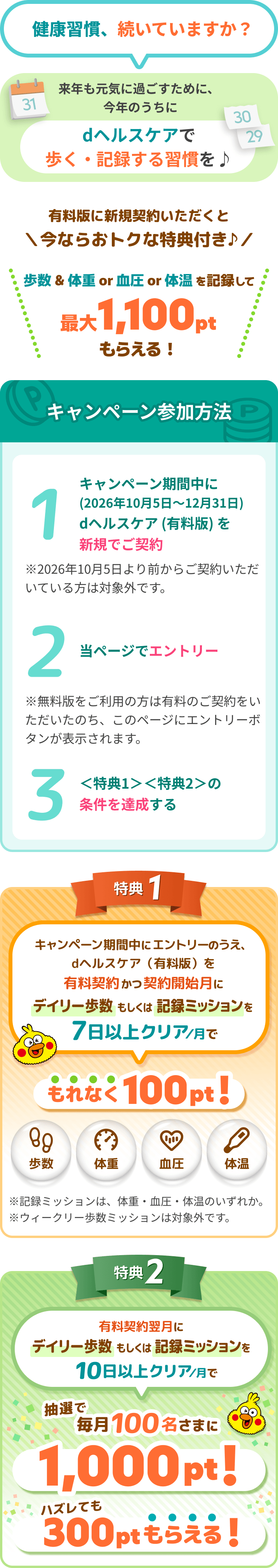 dヘルスケア健康習慣スタートキャンペーン